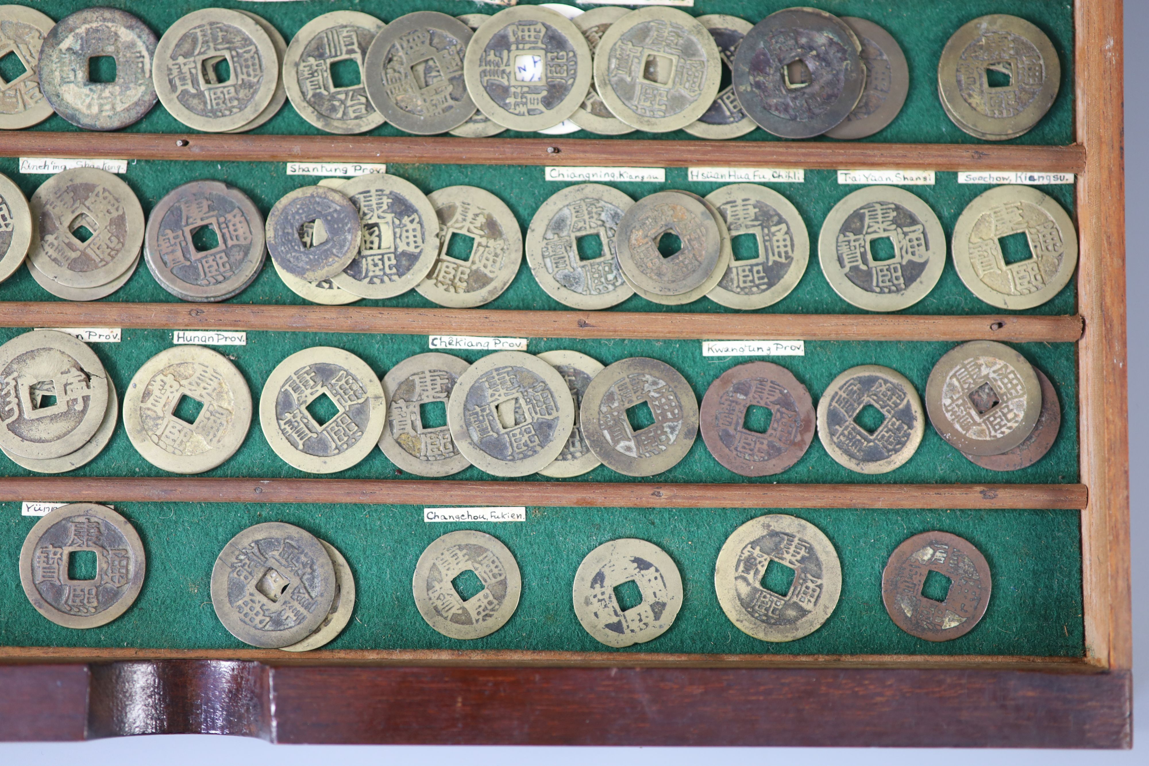 China, a large quantity bronze round coins, Qing dynasty and Taiping Rebellion,